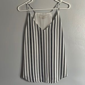 LOFT Small White & Navy Tank Top